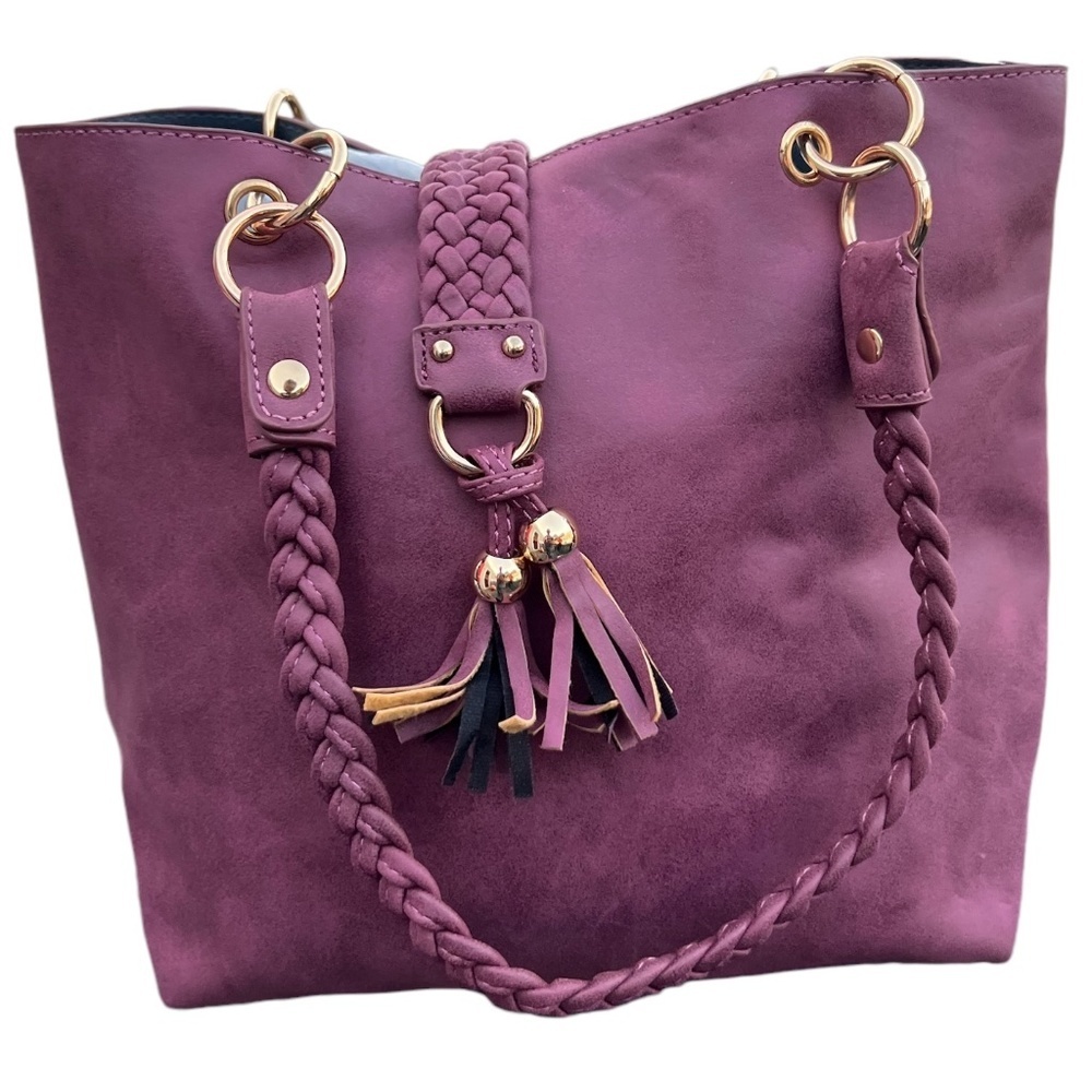 REVERSIBLE IMO VEGAN LEATHER TOTE‎ BAG W/ BAG INSIDE